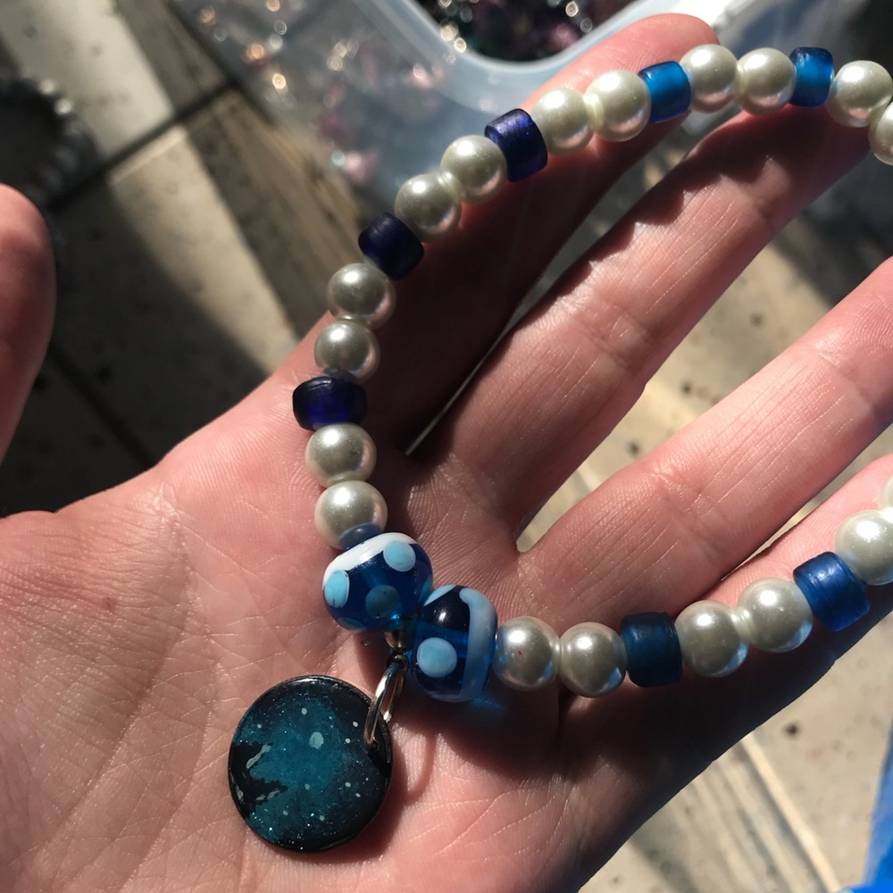 Handmade blue bracelet